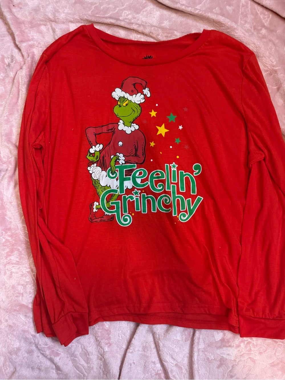 Feelin' Grinchy Red Women's Long Sleeve Graphic Tee